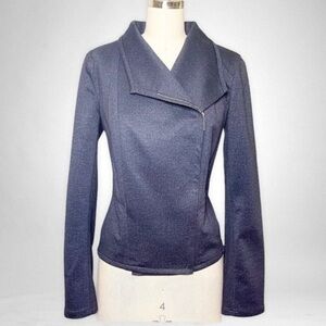 Tommy Hilfiger Denim Moto Zip Blazer Jacket Navy Blue Size 10